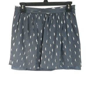 Club Monaco Gray Silver Feather Embroidered Skirt